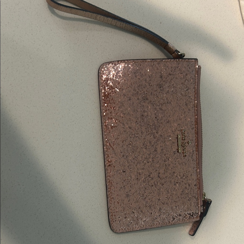 Kate Spade Rose Gold Glitter Wristlet
